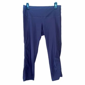 Apana Large Mesh Eggplant Capri Workout Leggings